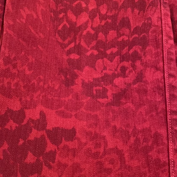 Lucky Legends Sofia Skinny Deep Red Jeans w Subtle Flower Print +MEASUREMENTS 31 - Picture 4 of 15